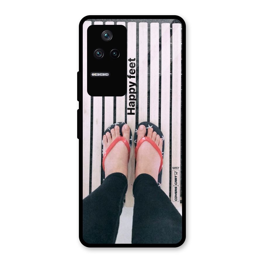 Happy Feet Glass Back Case for Poco F4 5G