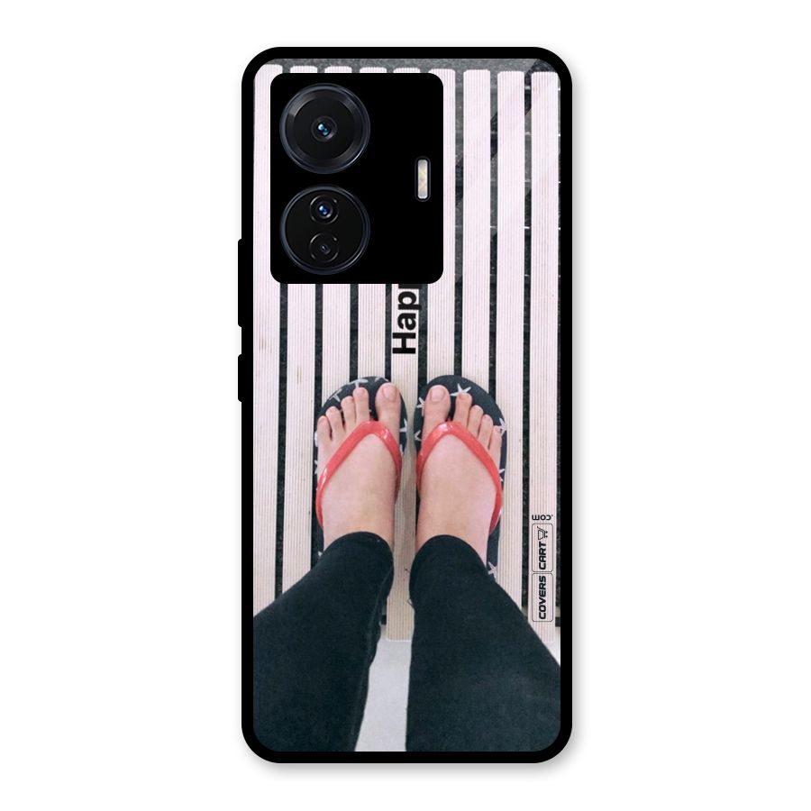 Happy Feet Glass Back Case for Vivo iQOO Z6 Pro