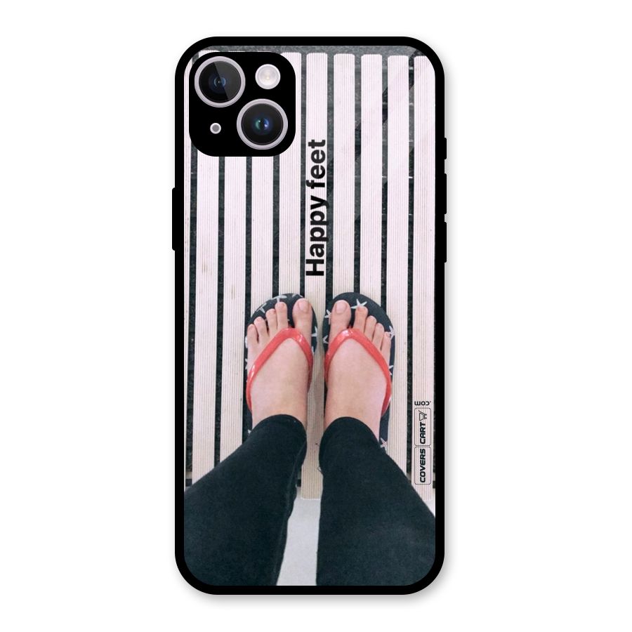 Happy Feet Glass Back Case for iPhone 14 Plus