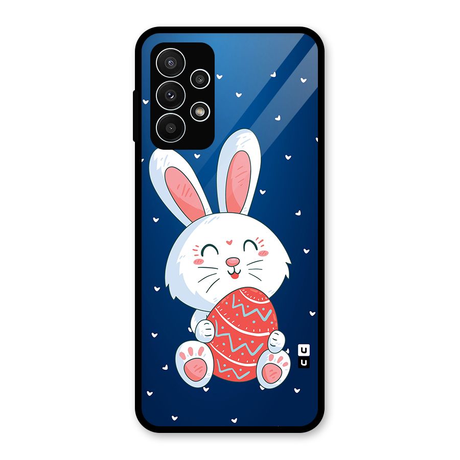 Happy Festive Bunny Glass Back Case for Galaxy A23