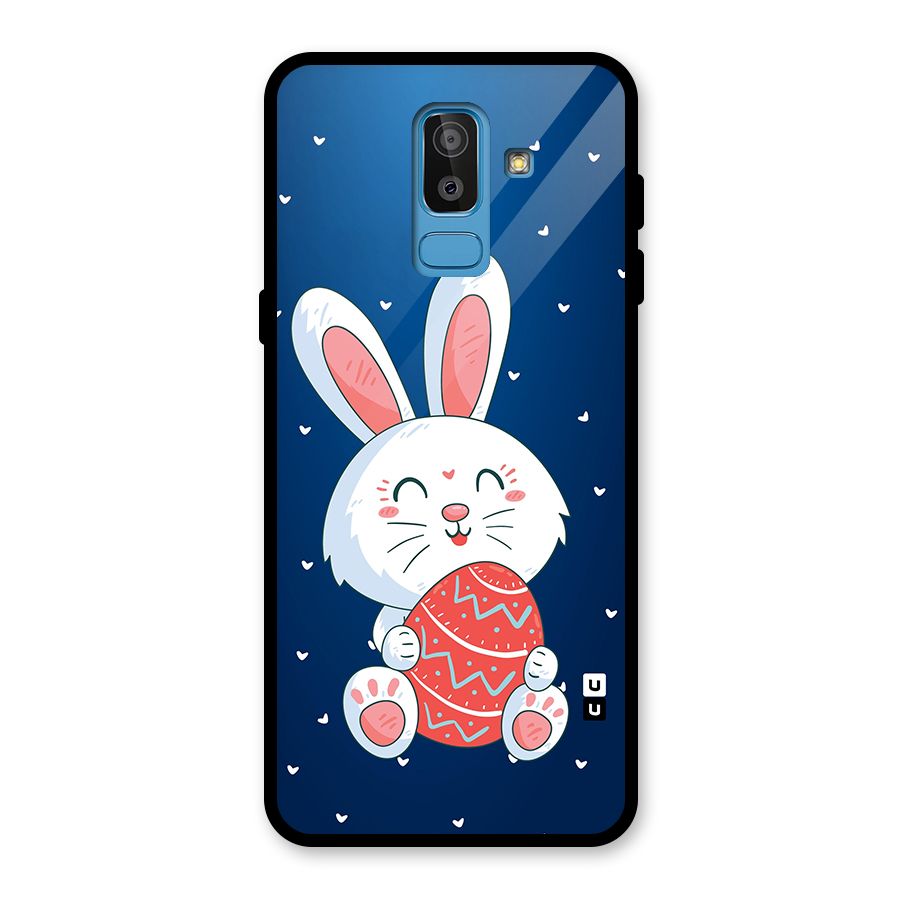Happy Festive Bunny Glass Back Case for Galaxy J8