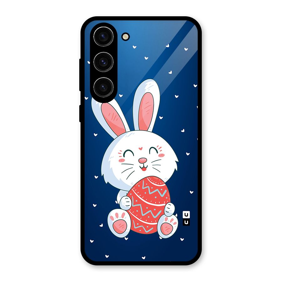 Happy Festive Bunny Glass Back Case for Galaxy S23 Plus