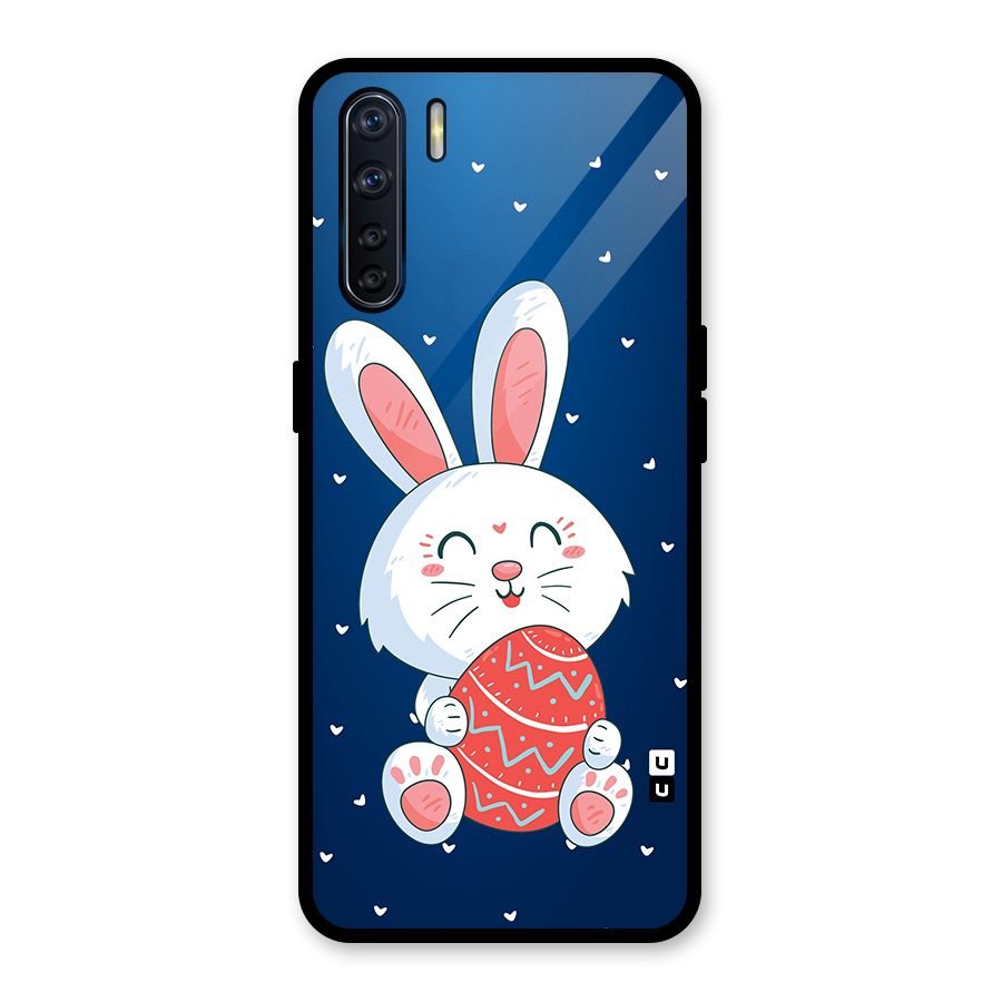 Happy Festive Bunny Glass Back Case for Oppo F15
