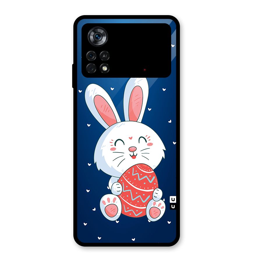 Happy Festive Bunny Glass Back Case for Poco X4 Pro 5G