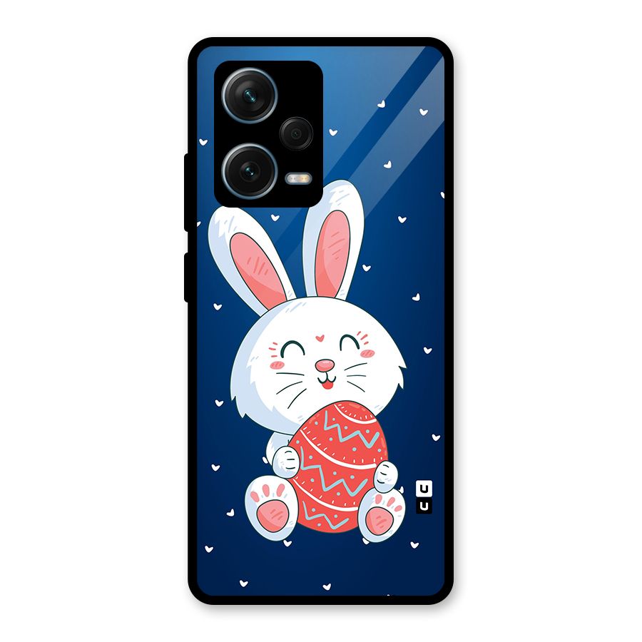 Happy Festive Bunny Glass Back Case for Redmi Note 12 Pro Plus 5G