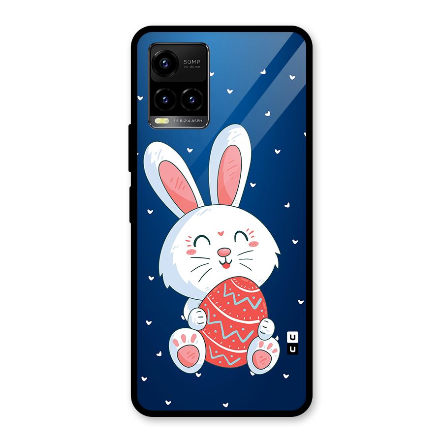 Happy Festive Bunny Glass Back Case for Vivo Y21A
