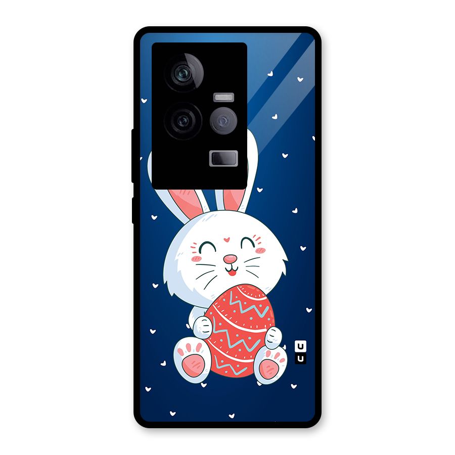 Happy Festive Bunny Glass Back Case for Vivo iQOO 11 5G