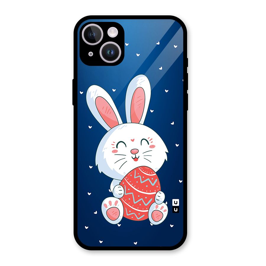 Happy Festive Bunny Glass Back Case for iPhone 14 Plus
