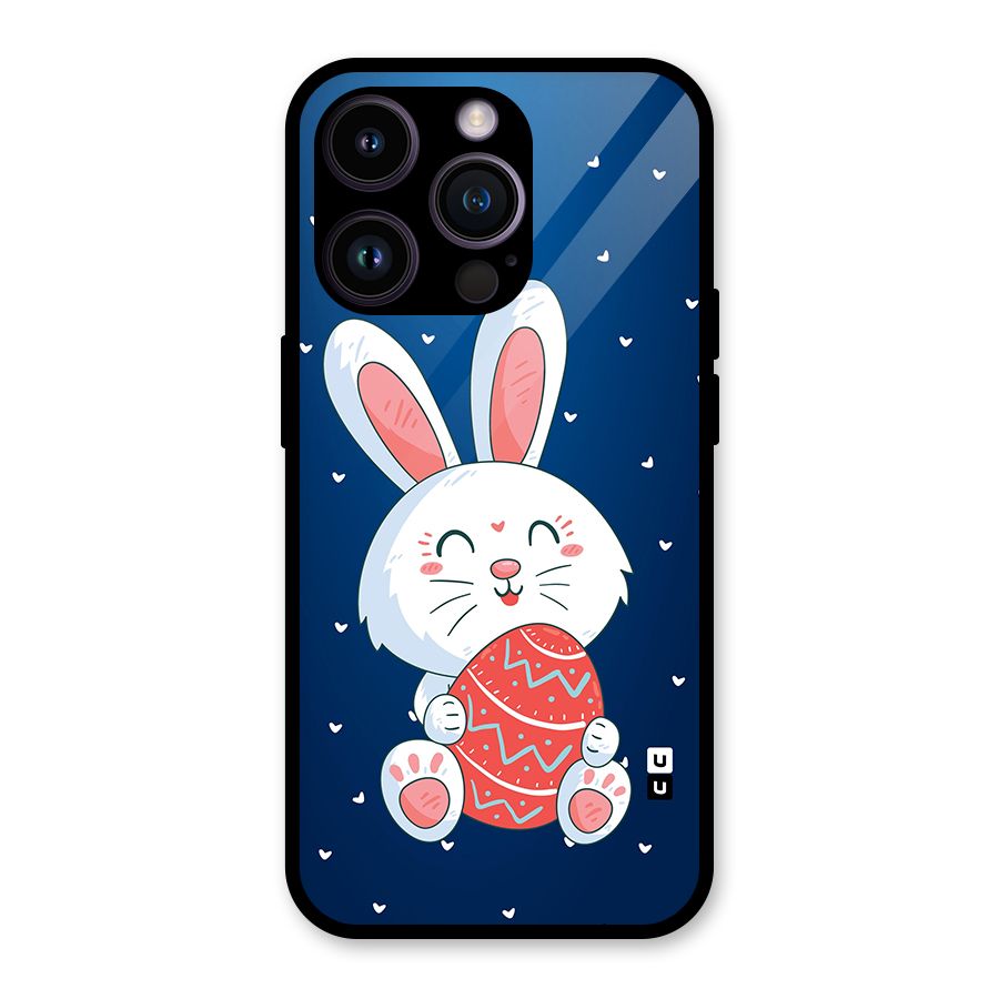 Happy Festive Bunny Glass Back Case for iPhone 14 Pro