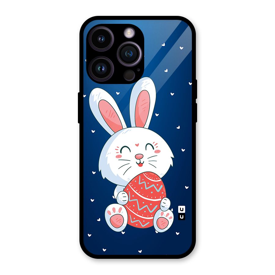 Happy Festive Bunny Glass Back Case for iPhone 14 Pro Max