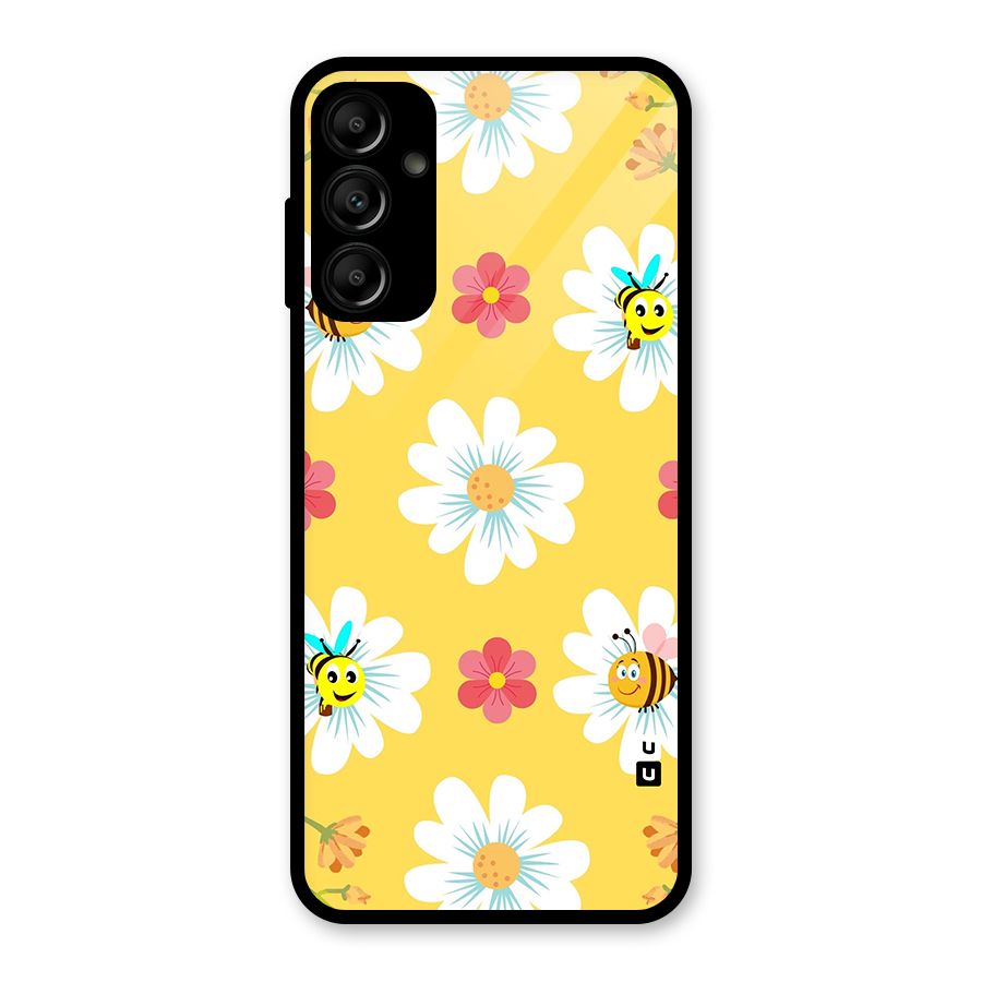 Happy Flowers Glass Back Case for Galaxy A14 5G