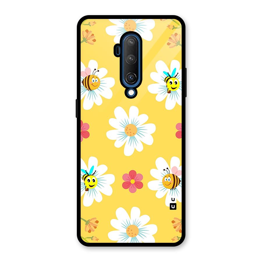 Happy Flowers Glass Back Case for OnePlus 7T Pro