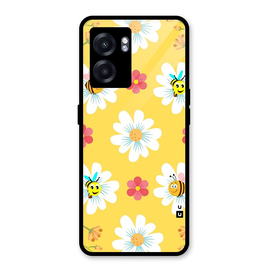 Happy Flowers Glass Back Case for Realme Narzo 50 5G