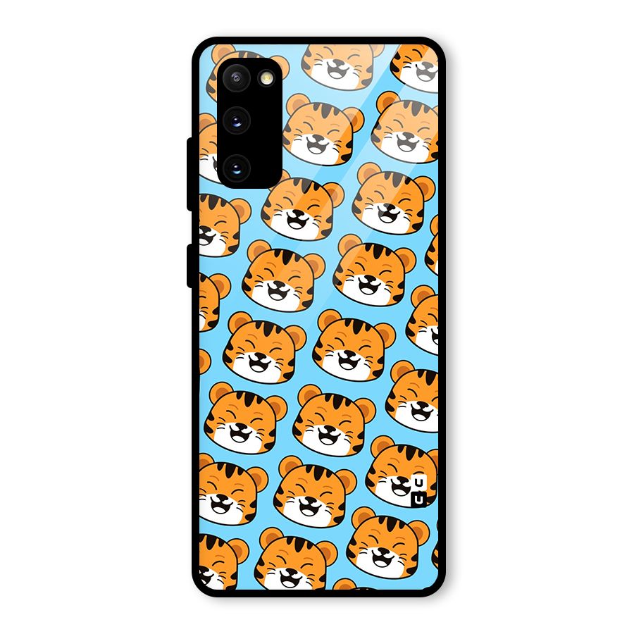 Happy Kitten Pattern Glass Back Case for Galaxy S20 FE 5G