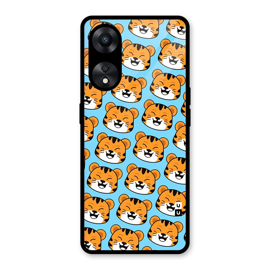 Happy Kitten Pattern Glass Back Case for Oppo A78