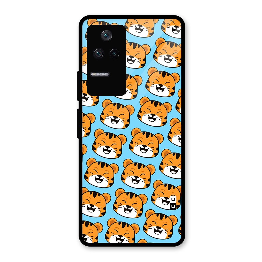 Happy Kitten Pattern Glass Back Case for Poco F4 5G