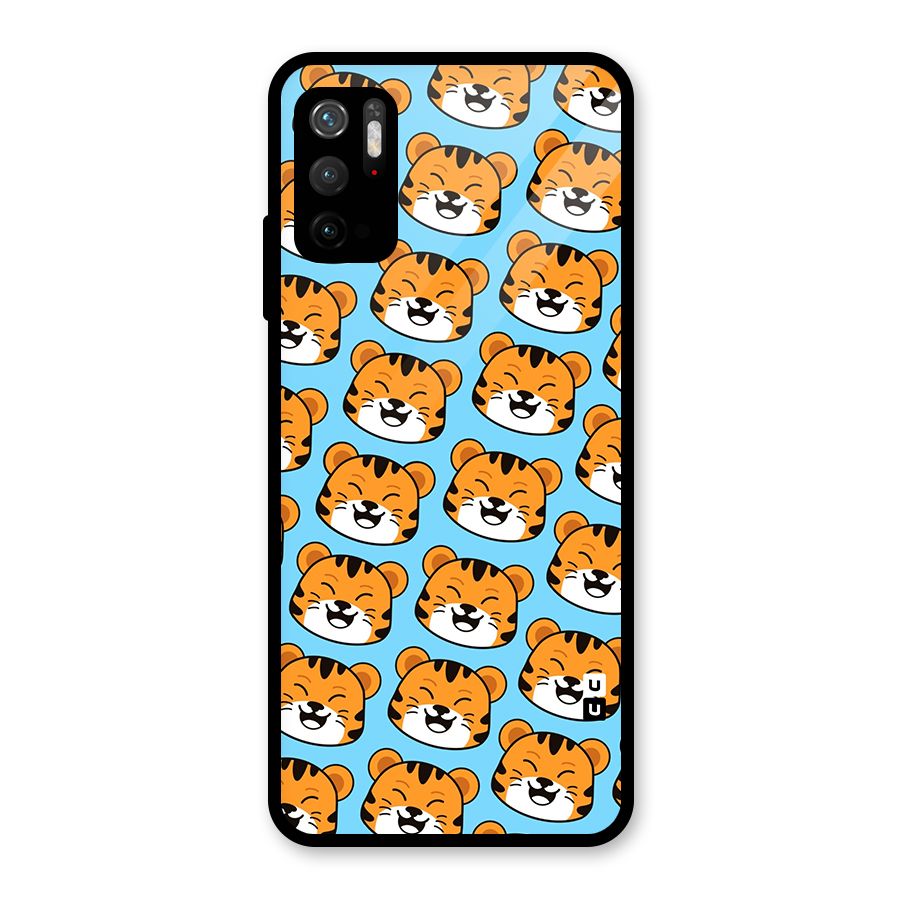 Happy Kitten Pattern Glass Back Case for Poco M3 Pro 5G