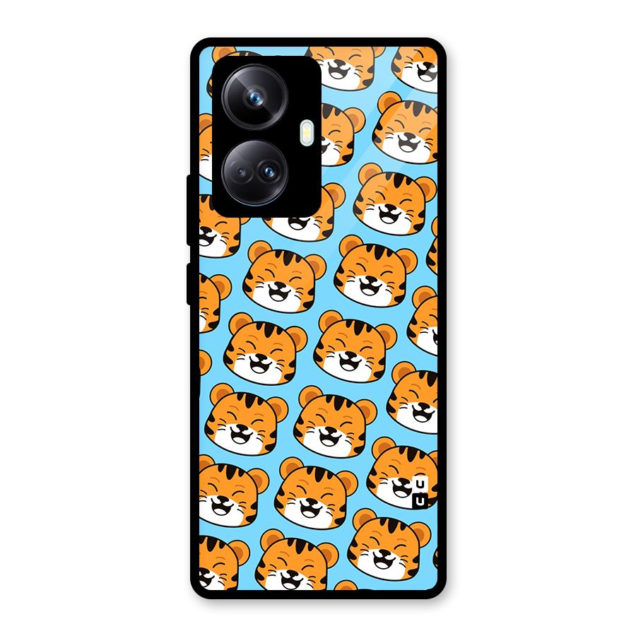 Happy Kitten Pattern Glass Back Case for Realme 10 Pro Plus