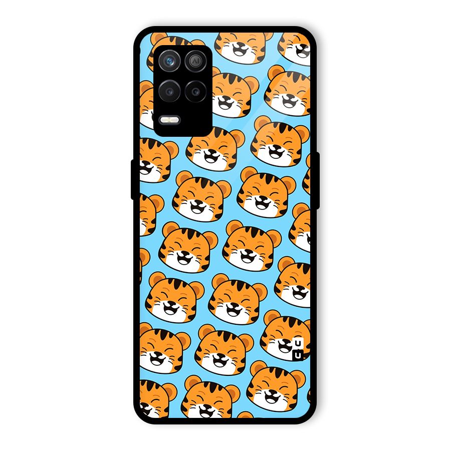 Happy Kitten Pattern Glass Back Case for Realme 8 5G