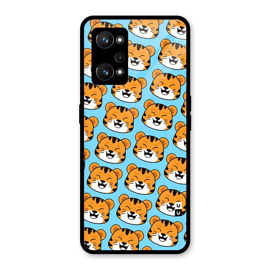 Happy Kitten Pattern Glass Back Case for Realme GT Neo 3T