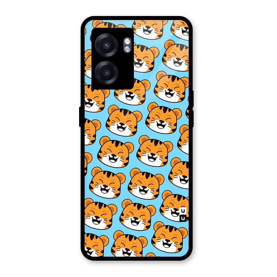 Happy Kitten Pattern Glass Back Case for Realme Narzo 50 5G