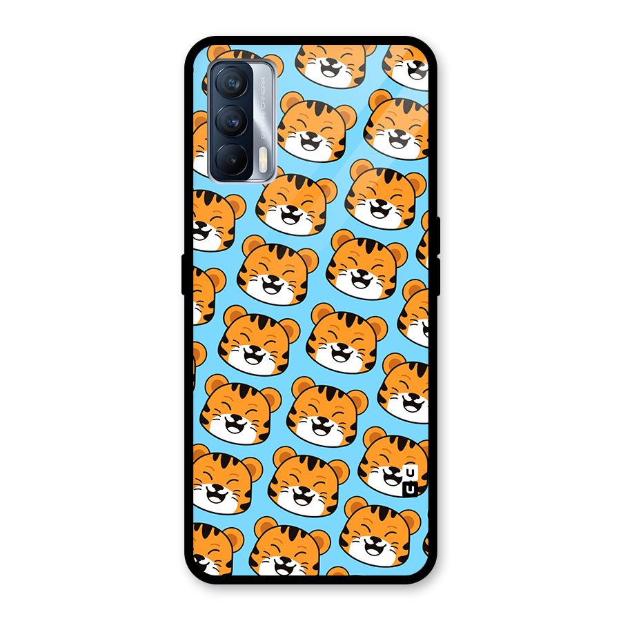Happy Kitten Pattern Glass Back Case for Realme X7