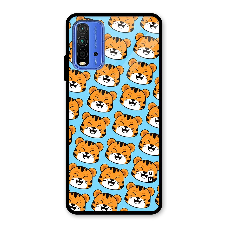 Happy Kitten Pattern Glass Back Case for Redmi 9 Power