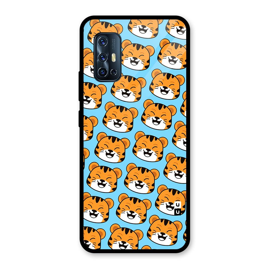 Happy Kitten Pattern Glass Back Case for Vivo V17