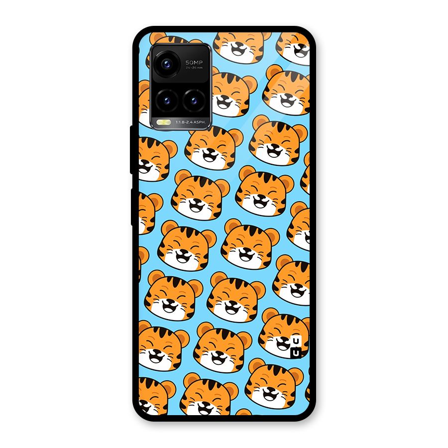 Happy Kitten Pattern Glass Back Case for Vivo Y21T