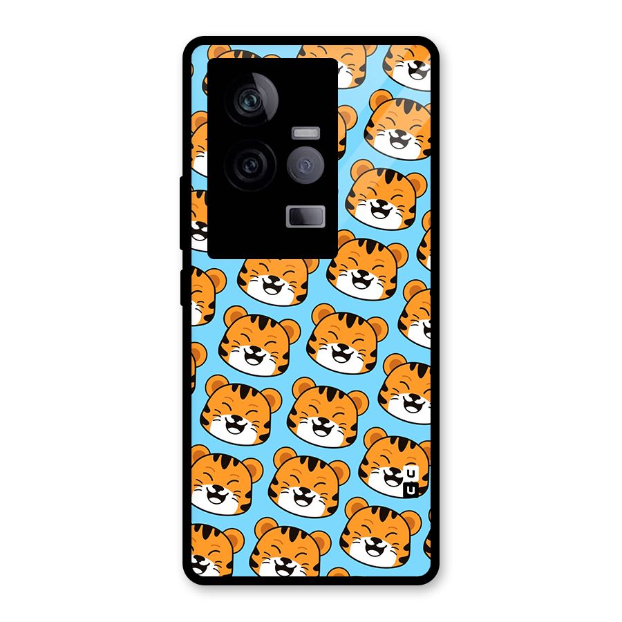 Happy Kitten Pattern Glass Back Case for Vivo iQOO 11 5G