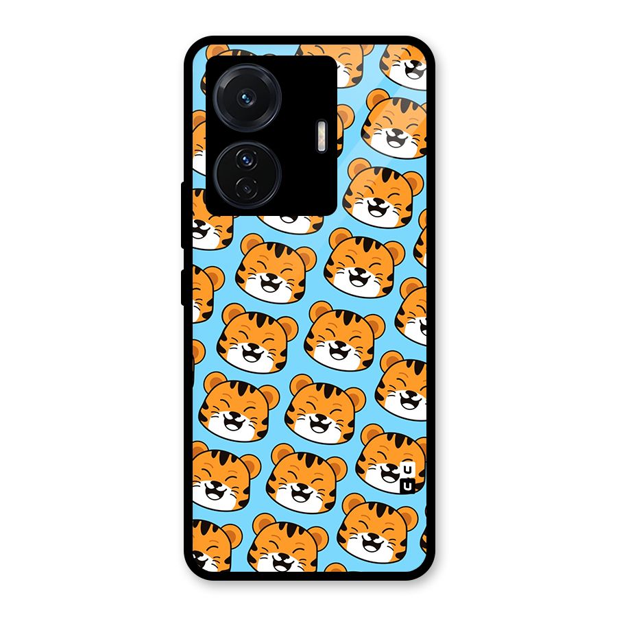 Happy Kitten Pattern Glass Back Case for Vivo iQOO Z6 Pro