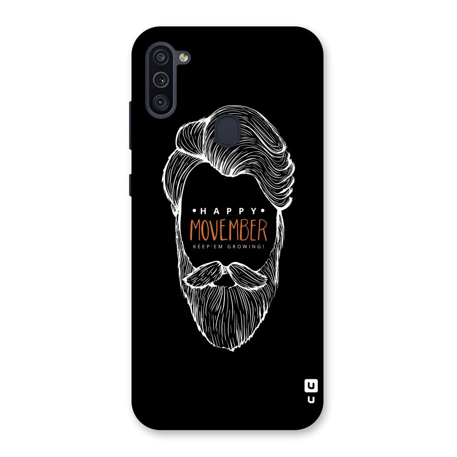 Happy Movember Black Back Case for Galaxy M11