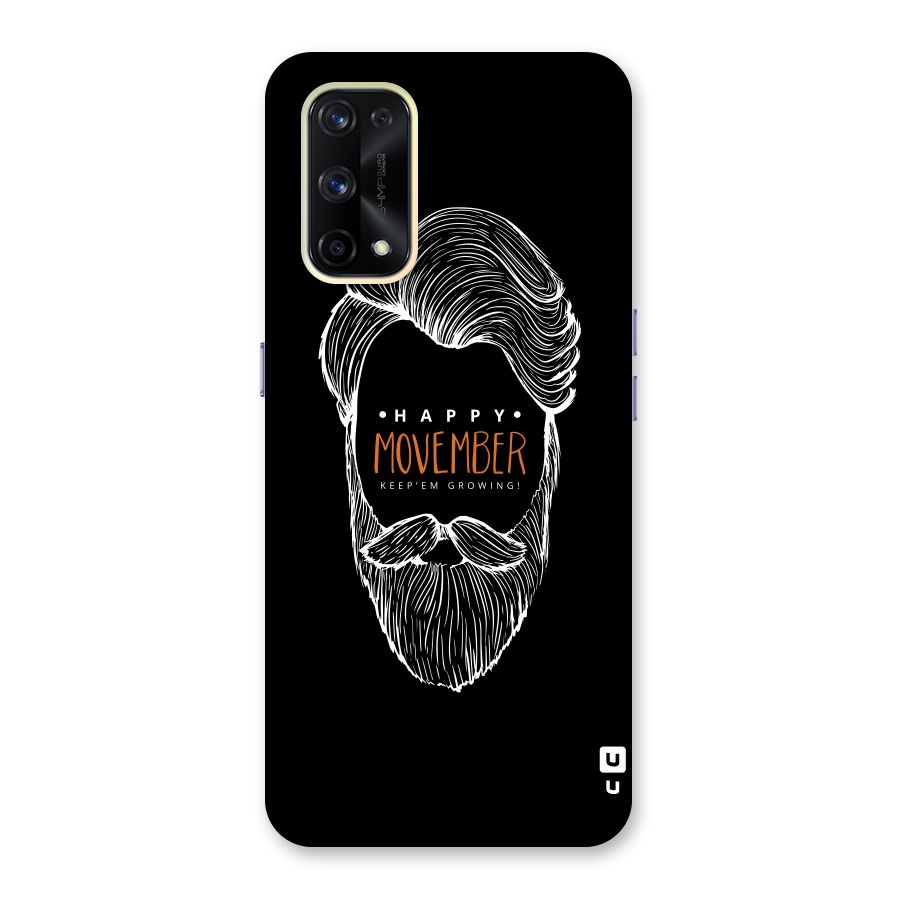 Happy Movember Black Glass Back Case for Realme X7 Pro