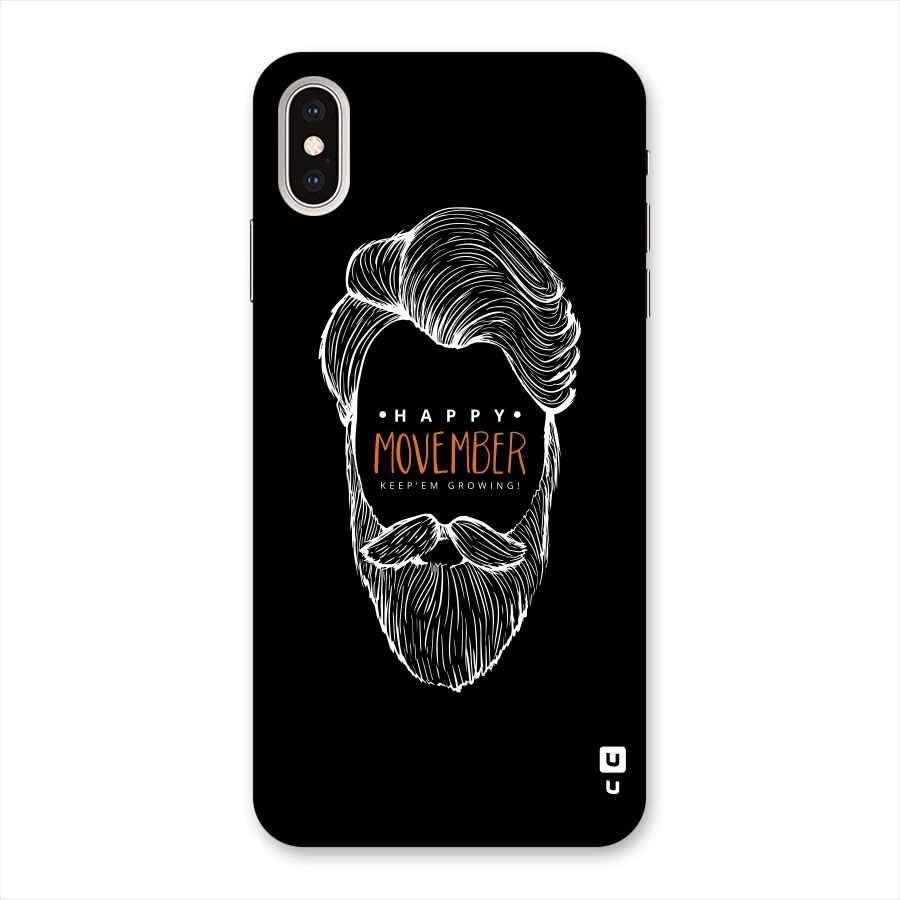 Happy Movember Black Back Case for iPhone XS Max