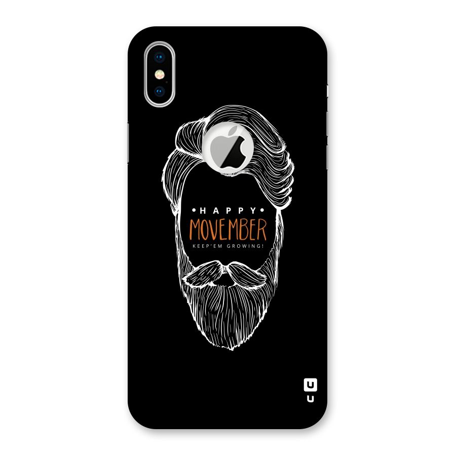 Happy Movember Black Back Case for iPhone X Logo Cut