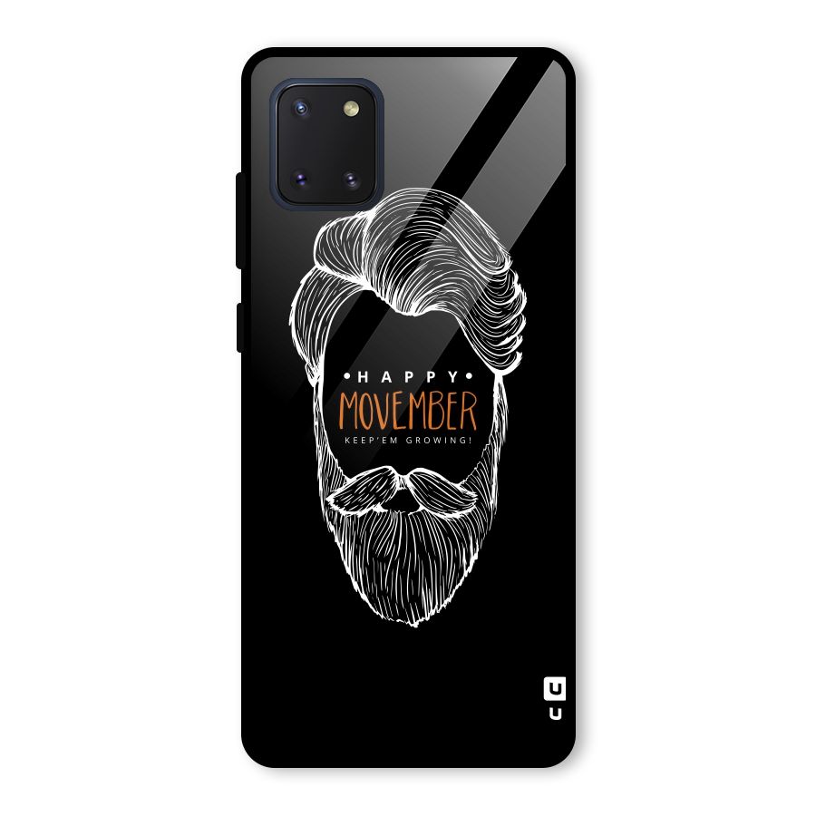 Happy Movember Black Glass Back Case for Galaxy Note 10 Lite