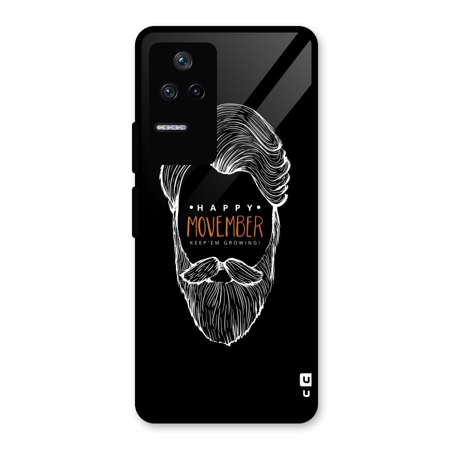 Happy Movember Black Glass Back Case for Poco F4 5G
