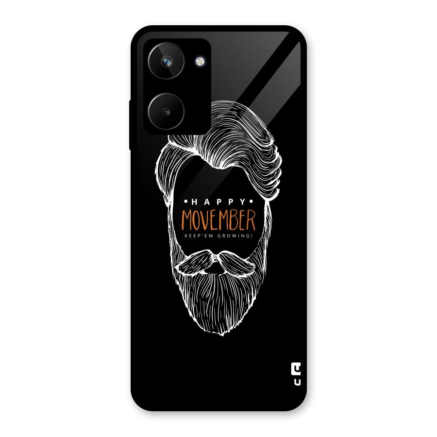 Happy Movember Black Glass Back Case for Realme 10