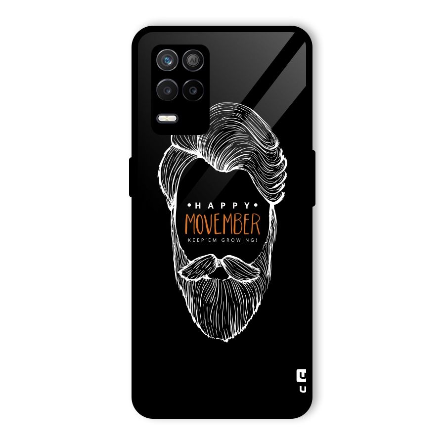 Happy Movember Black Glass Back Case for Realme 9 5G
