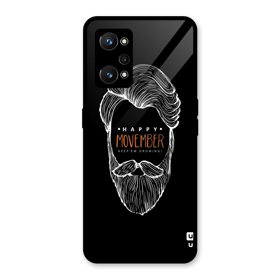 Happy Movember Black Glass Back Case for Realme GT Neo 3T