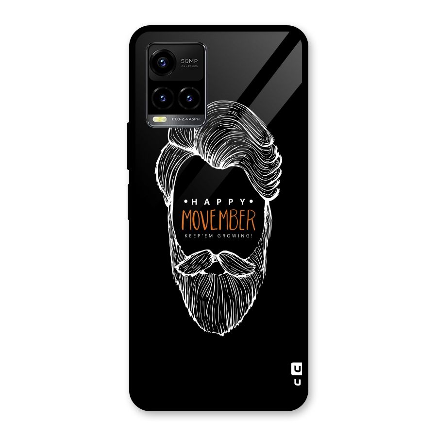 Happy Movember Black Glass Back Case for Vivo Y21T