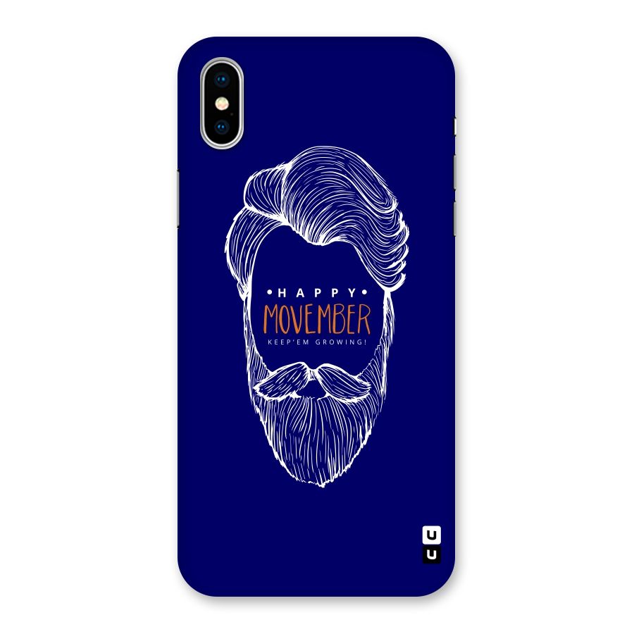 Happy Movember Blue Back Case for iPhone XS