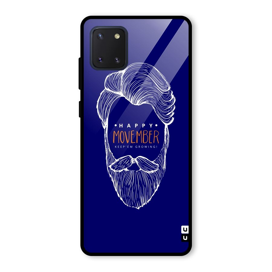 Happy Movember Blue Glass Back Case for Galaxy Note 10 Lite