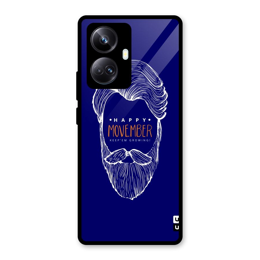 Happy Movember Blue Glass Back Case for Realme 10 Pro Plus