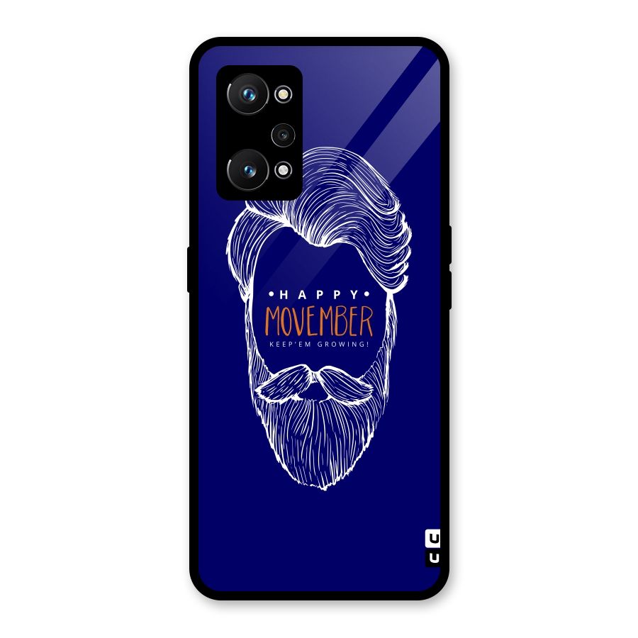 Happy Movember Blue Glass Back Case for Realme GT Neo 3T