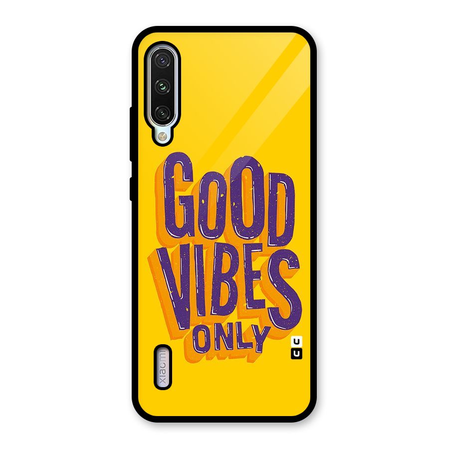 Happy Vibes Only Glass Back Case for Mi A3