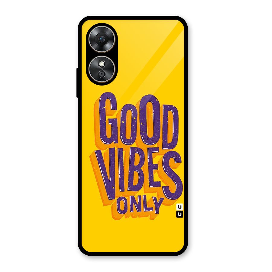 Happy Vibes Only Glass Back Case for Oppo A17