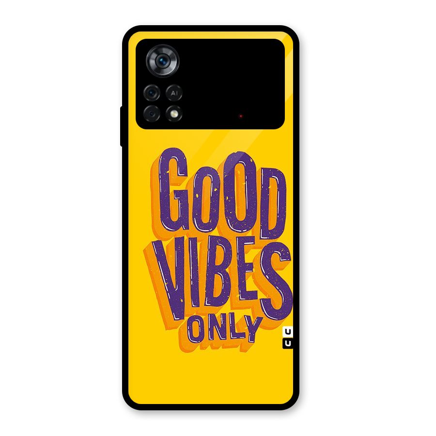 Happy Vibes Only Glass Back Case for Poco X4 Pro 5G