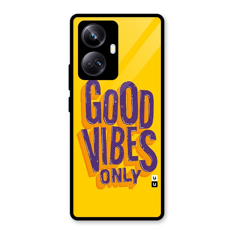 Happy Vibes Only Glass Back Case for Realme 10 Pro Plus