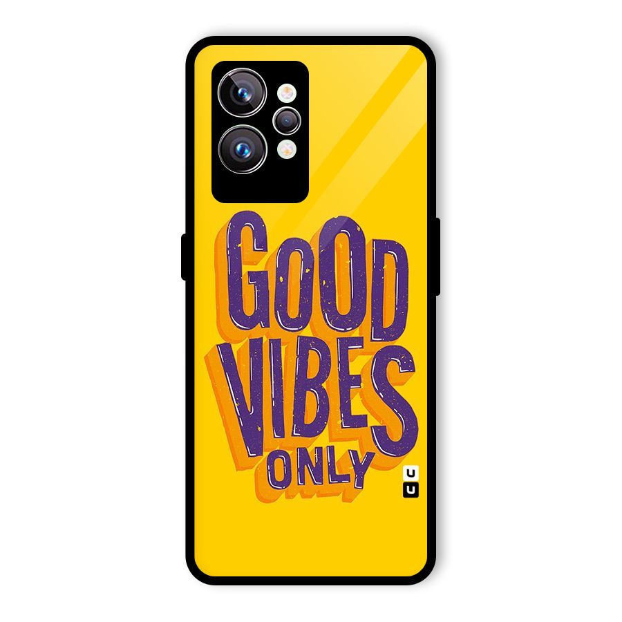 Happy Vibes Only Glass Back Case for Realme GT2 Pro